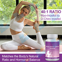 Capsules de Myo-Inositol et D-Chiro-Inositol à Formule Personnalisée avec Ashwagandha et Vitamine D, Rapport 40:1, pour l'Équilibre Hormonal Féminin