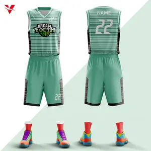Fully Sublimate Personalized Custom Jersey Shorts Basketball Sleeveless Top And Bottoms Sets Mens Green Basketball Wear W1176