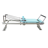 Cama de Pilates Plegable de Metal de Alta Calidad y Durabilidad, Acabado Azul, para Entrenamiento de Yoga y Fitness