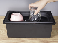 Rince-verre et plateau d'égouttement carrés en acier inoxydable argenté, mini, écologiques et réutilisables, accessoires de bar pour la maison et la restauration