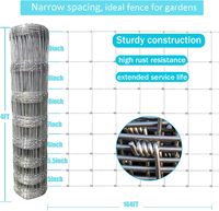 Clôture pour chèvres, moutons, cerfs, cochons - 4 pieds x 164 pieds - Galvanisée avec un revêtement en zinc épais - Clôture de jardin, de cour ou de champ