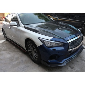 Kit de Carrocería de Fibra de Carbono Húmeda Pequeño para Modificación de Automóviles 2018-2024, Alerón Delantero y Trasero, Compatible con Infiniti Q50 - Product Image 3