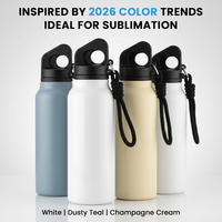 Bouteille d'eau en acier inoxydable à ouverture rapide de 20 oz, vierge, pour sublimation, avec sangle de poignet portable – Vente en gros