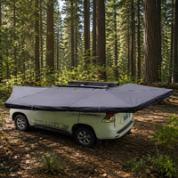 Nouvelle tente de toit rapide à ouverture rapide en forme d'éventail 360° 2026 avec éclairage LED intégré, tente de toit de voiture étanche pour camping en 4x4 et SUV