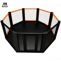 Cage octogonale professionnelle de 24 pieds pour MMA avec tapis rembourré haute densité et poteau de support pour les tournois