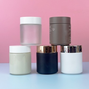 Pot en verre pour cosmétiques, pot rond, emballage cosmétique unique, verre de luxe, couvercle coloré, directement de l'usine, 200g, vert mat, noir, blanc - Product Image 6