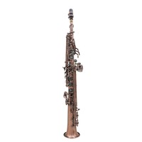 Bb Straight Soprano Saxophone Lacquered Finish Professional Woodwind Brass Musical Instrument Adjustable