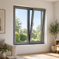 Fenêtre à battant en aluminium, alliage d'aluminium 6060, résistante aux ouragans, système Roto allemand, pour immeuble de grande hauteur, avec drainage dissimulé, certifiée CE, pour appartement