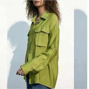 Camisa de Manga Larga de Fibra de Bambú para Mujer, Moda Sostenible, Transpirable, Ecológica, Fábrica OEM ODM - Product Image 1