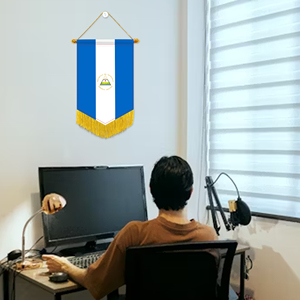 Wholesale Mini Pennant Car Flags Nicaragua Wall Decor <b>Small</b> <b>Ornaments</b> Hanging Digital Printing Satin Material - Product Image 4