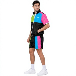 Custom Printed Zipper-Up Oversized Color Block Nylon windbreaker For <b>summer</b> Sweatsuit Jogger Short Anti-Wrinkle <b>Jacket</b> for <b>men</b> - Product Image 6