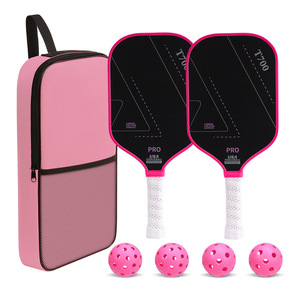 Raquette de pickleball en fibre de carbone T700 Pro, approuvée aux États-Unis, ensemble de sport d'extérieur avec sac de transport et balles - Product Image 4