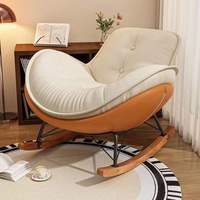 Chaise de loisirs moderne en forme de coquille d'oeuf pour adulte, fauteuil inclinable à bascule en métal avec canapé paresseux pour le salon et le balcon