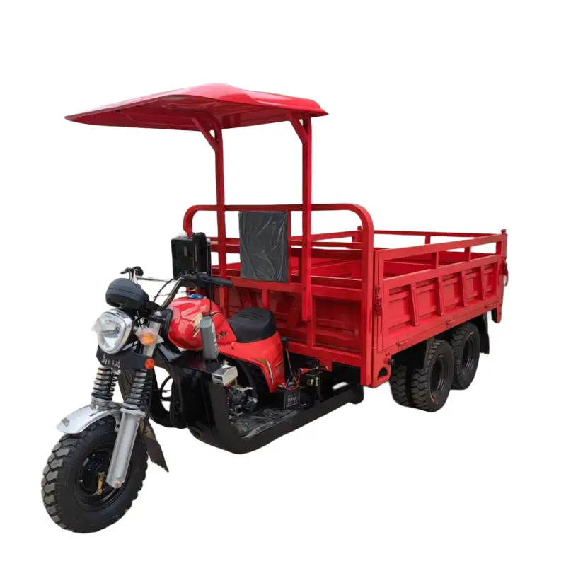 Commercio all'ingrosso 9 ruote 350CC raffreddato ad acqua motore motorizzato triciclo cargo grande potenza tuk motociclo motorizzato triciclo