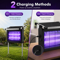 Trampa de luz Uv portátil y desmontable, Zapper de insectos, luz LED solar para exteriores con repelente de mosquitos para jardín de granja