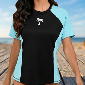 Traje de Surf de Manga Corta para Mujer, Protección UV, para Natación, Surf, Snorkel, Playa, Secado Rápido, Spandex/Nailon - Product Image 3