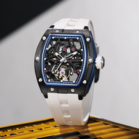 CHANCE 9-198G-1 Montres mécaniques bleu ciel en gros, boîtier en acier, tourbillon, montres automatiques de luxe, cadran ajouré, montre pour homme