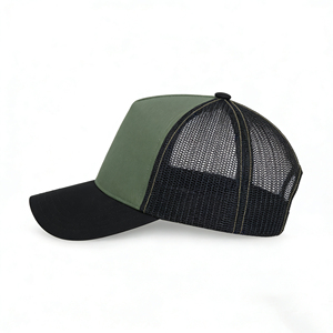 Gorra Trucker Casual de 5 Paneles Verde/Negra, Estilo Hip Hop, Ligera, Transpirable, con Malla en la Parte Trasera, Ajustable con Cierre a Presión, para Deportes al Aire Libre y Ciclismo - Product Image 2