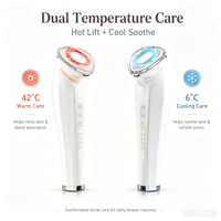 Appareil de beauté multifonction 7-en-1 chaud/froid à impulsions, le plus vendu, pour raffermir la peau, masseur facial chauffant et rafraîchissant, Gua Sha pour le lifting du visage et du cou