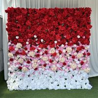 Mur de fleurs artificielles personnalisé, mur de fleurs rouge dégradé, décoration de mariage