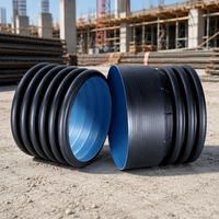 Tuyau ondulé à double paroi en PEHD haute résistance, avec paroi intérieure lisse, anti-corrosion, pour drainage des eaux pluviales enterrées, moulage PE DWC