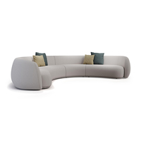 Nouveau style de canapé modulaire contemporain incurvé, éponge à haute résilience, tissu en cuir PU, ensemble de canapés modernes pour bureau et salon