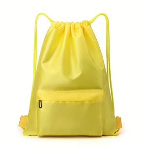 Large Capacity Customized <b>Waterproof</b> <b>Drawstring</b> Backpack <b>Bag</b> Gym Sports Basketball <b>Drawstring</b> Backpack with Zipper and Pocket - Product Image 3