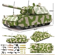 Serie militar de la Segunda Guerra Mundial pista de rata alemana modelo de tanque pesado juguete de construcción de ladrillos para niños regalo