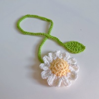 Pembatas Buku Rajut Bunga Buatan Tangan Kustom, Amigurumi Crochet, Hadiah Floral untuk Wanita, Anak-anak, Perlengkapan Sekolah, Kantor, Alat Tulis, Dekorasi