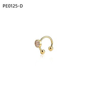 <b>Silver</b> Crystal Oval Pave <b>Cuff</b> <b>Earring</b> PE0125 for Women No Piercing Minimalist Ear Clip - Product Image 2