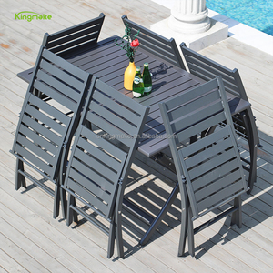 Wholesale Restaurant <strong>4</strong> <strong>Seater</strong> Table <strong>Set</strong> Aluminum <strong>Bistro</strong> Folding Table and Chair Outdoor Furniture Table <strong>Set</strong> for Cafe - Product Image 5