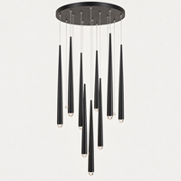 Lustre suspendu en cristal métallique artistique personnalisé, LED, garantie de 2 ans, pour salon, prix d'usine en gros