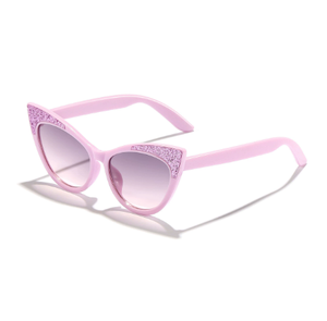 Gafas de sol infantiles con forma de ojo de gato para exteriores, con cristales cóncavos brillantes de colores dulces, ideales para bebés y uso urbano. - Product Image 4