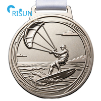 Médaille personnalisée de kitesurf et de surf longboard pour les sports nautiques