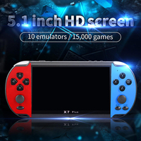 Console de jeu vidéo portable Factory X7 Plus, écran 5,1 pouces, lecteur de jeux rétro classique, joystick, cadeau d'anniversaire pour enfants