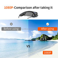 Caméra sportive WiFi 2MP 1080p, lunettes de soleil avec carte MicroSD, UV400, caméra vidéo portable mains libres pour le cyclisme et les sports de plein air