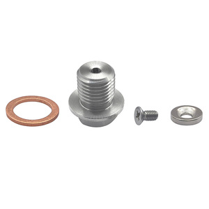 Bouchon de vidange magnétique en acier inoxydable M14×1.5 avec rondelle de protection en cuivre/argent, boulon de vidange de carter d'huile CNC pour attraper les débris métalliques - Product Image 2