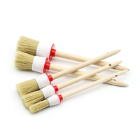 Brosse de nettoyage industrielle pour peinture automobile, manche en bois, poils personnalisables OEM, pour lavage de voitures, esthétique automobile, outils de detailing marin
