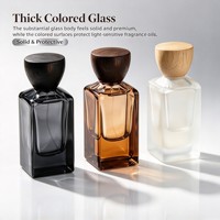 Flacon de parfum carré en verre 30ml 50ml 100ml, contenant cosmétique givré avec pulvérisateur à pompe et estampage à chaud avec couvercle