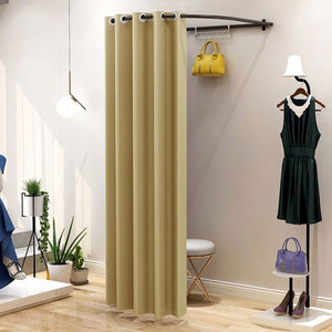 Cabine d'Essayage Murale <span class=keywords><strong>de</strong></span> Luxe en Métal et Acier pour Boutique <span class=keywords><strong>de</strong></span> Vêtements, Vestiaire Noir avec Rideau - Product Image 3