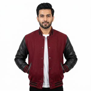 Nouvelle arrivée : veste varsity pour homme, fabrication de haute qualité, broderie personnalisée avec logo de baseball. - Product Image 1