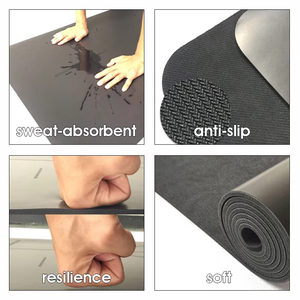 Tapete de Yoga Profesional Ecológico Antideslizante de PU y Caucho Natural con Línea de Alineación y Logotipo Personalizado, Fabricante Mayorista, Listo para Enviar - Product Image 6