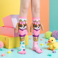 Chaussettes de travail chaudes et épaisses pour l'hiver, mi-mollet, avec motif cœur et lapin 3D, douces, moelleuses, tricotées, absorbant la transpiration, pour filles