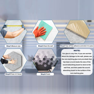 Pegatina Acústica Hexagonal Autoadhesiva de <span class=keywords><strong>Fieltro</strong></span> de Alta Densidad Multifuncional para Decoración de Paredes Insonorizadas - Product Image 5