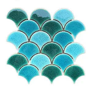 Mosaico antiderrapante oceano 4mm azulejo egito decoração de piscinas azulejo de mosaico de vidro para piscina