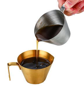 Tasse à Verser en Acier Inoxydable Argent Or avec Échelle de Mesure de 100 ml pour Café <span class=keywords><strong>Thé</strong></span> au Lait - Product Image 1