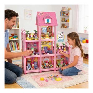 Premium Mansion Dollhouse Play Set With <b>Pool</b> <b>Slide</b> Balcony Elevator Bedroom Furniture Gift for Girls - Product Image 5