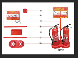 ขาตั้งถังดับเพลิงพลาสติกสีแดง SCQP พร้อมสีที่ปรับแต่งได้ ขนาด 45x45x35 ซม. อุปกรณ์เสริมสำหรับความปลอดภัยในการดับเพลิง - Product Image 5