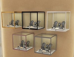 Sang trọng vàng trang sức hiển thị Showcase tùy chỉnh thiết kế có thể khóa trang sức hiển thị tủ với cửa kính - Product Image 3