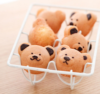 Moule à madeleines antiadhésif en acier au carbone à 4 cavités, motif ours mignon, doré et noir au choix, pour mini-gâteaux